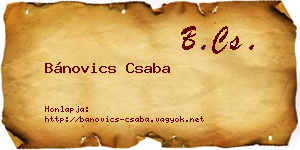 Bánovics Csaba névjegykártya