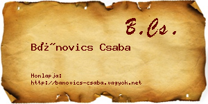 Bánovics Csaba névjegykártya