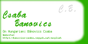 csaba banovics business card